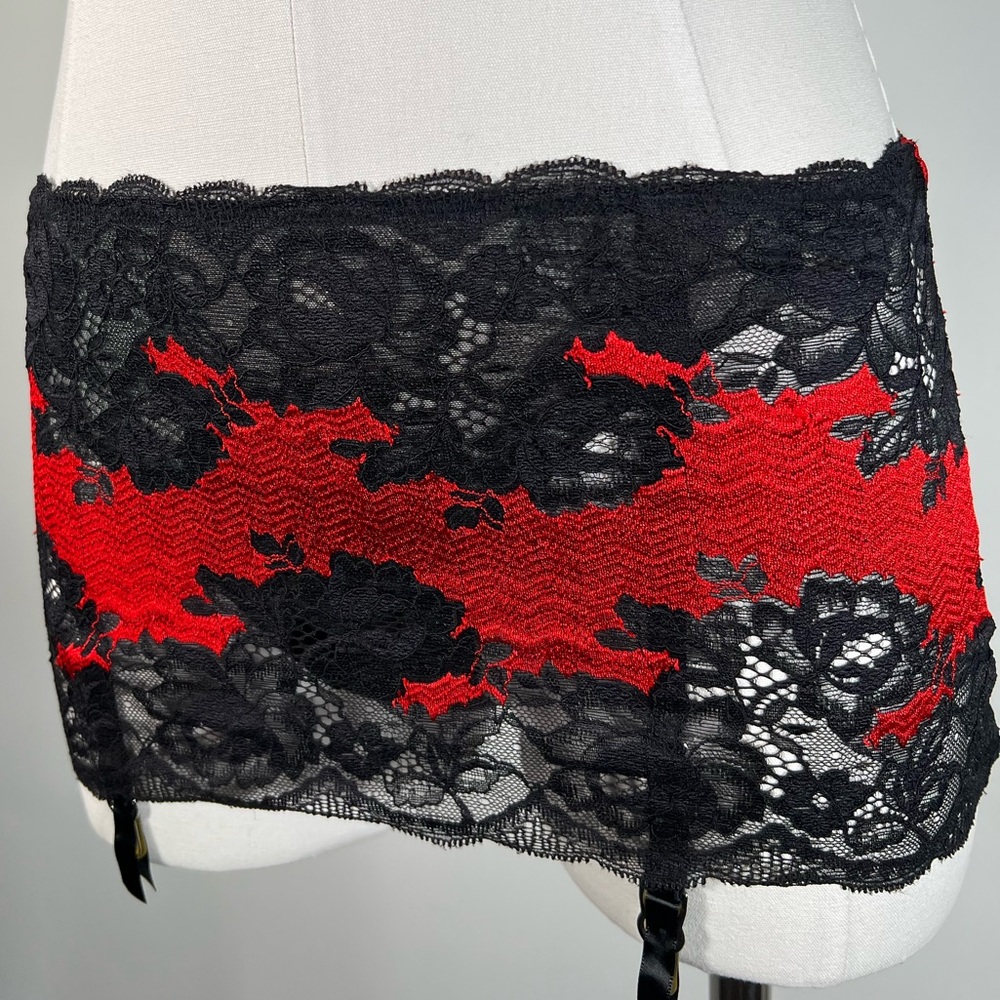 Victorias Secret Red & Black Skirt with Thong Lingerie